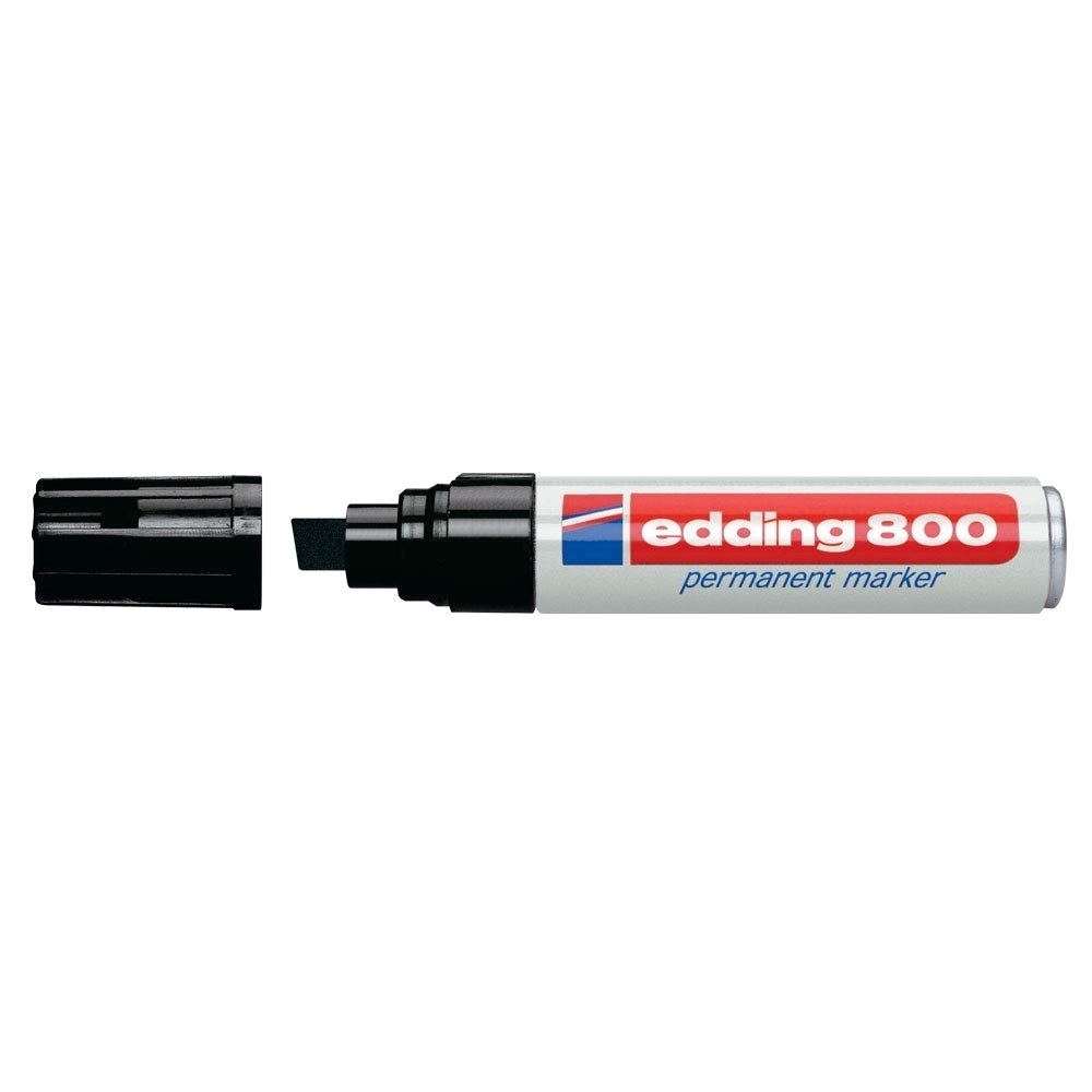 Marker permanent Edding 800, corp aluminiu, varf retezat, 4-12 mm, negru Marker permanent Edding 800, corp aluminiu, varf retezat, 4-12 mm, negru